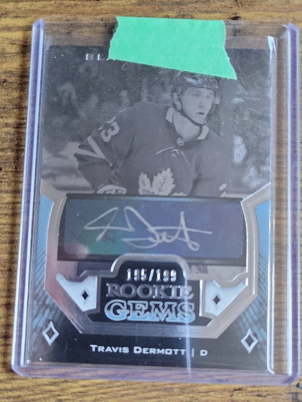 Travis Dermott Rookie Gems Autograph Hockey Card - Blue Accents